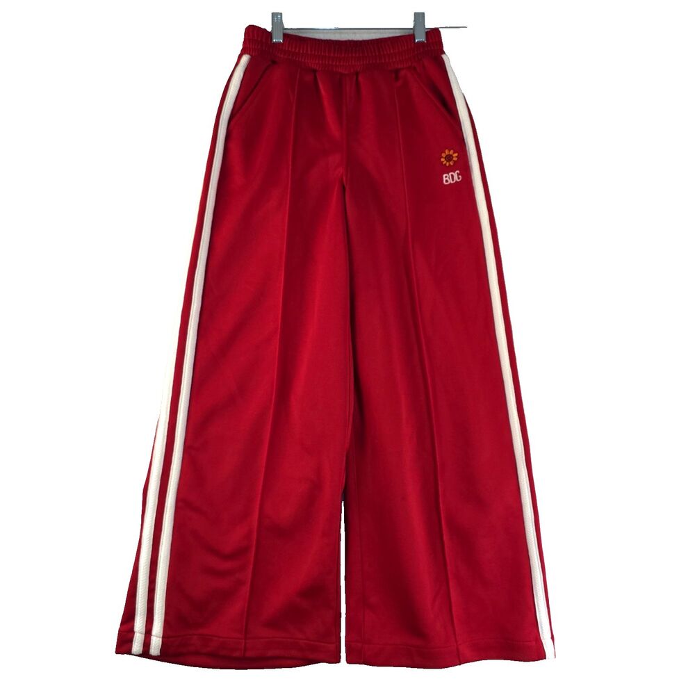 Bdg Urban Outfitters Women's Wide Leg Track Pants Red Striped Size XS Retro 90s